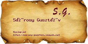 Sárosy Gusztáv névjegykártya